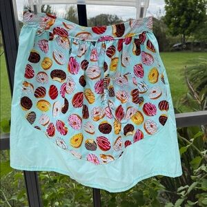 Handmade Adult Baby blue Apron with frosted donuts in multiple colors new